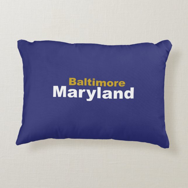 Baltimore, Maryland Pillow Prydnadskudde (Baksidan)