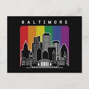 Baltimore Maryland Rainbow Flagga LGBT Pride Vykort