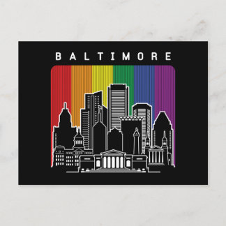 Baltimore Maryland Rainbow Flagga LGBT Pride Vykort