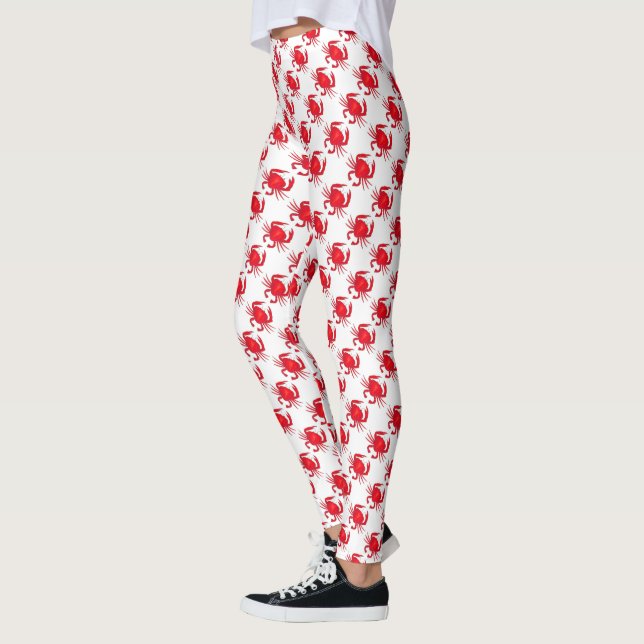 Baltimore Maryland Red Crab Crabs Seafood Foodie Leggings (Vänster)