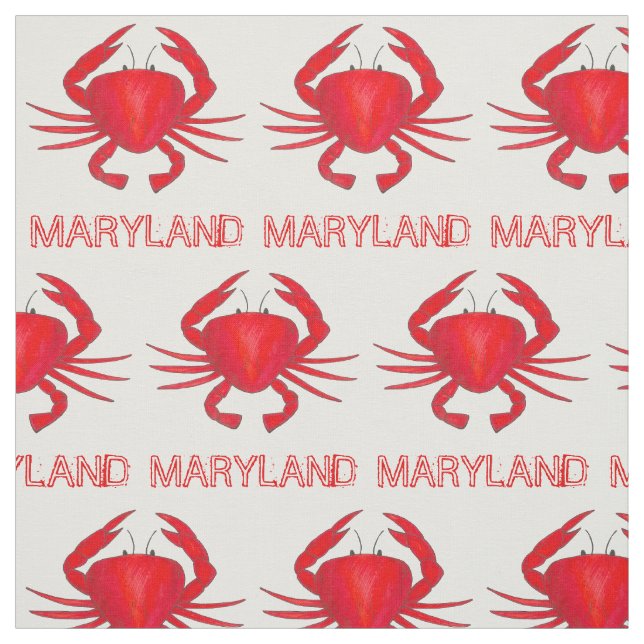 Baltimore Maryland Red Hard Snäcka Bay Crab Seafoo Tyg (Provkarta)