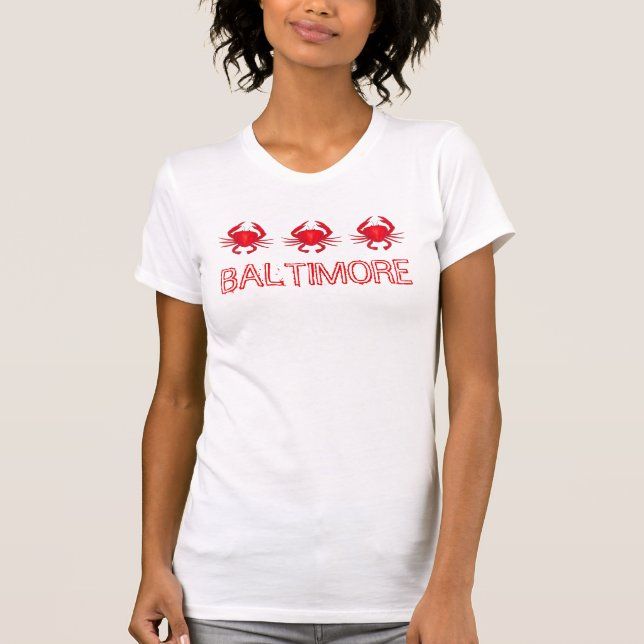 Baltimore Maryland Red Hard Snäcka Crab Crabs Tee (Framsida)