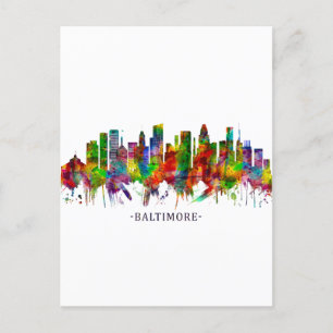 Baltimore Maryland Skyline Helg Vykort