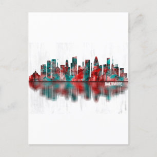Baltimore Maryland Skyline Helg Vykort