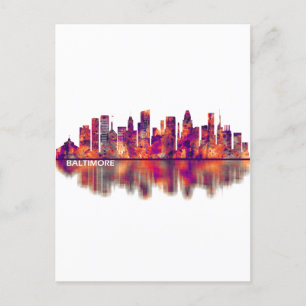 Baltimore Maryland Skyline Helg Vykort