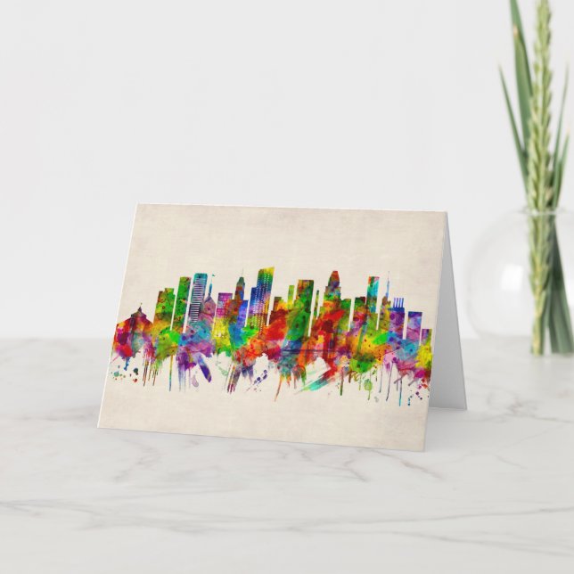 Baltimore Maryland Skyline Helgkort (Framsida)