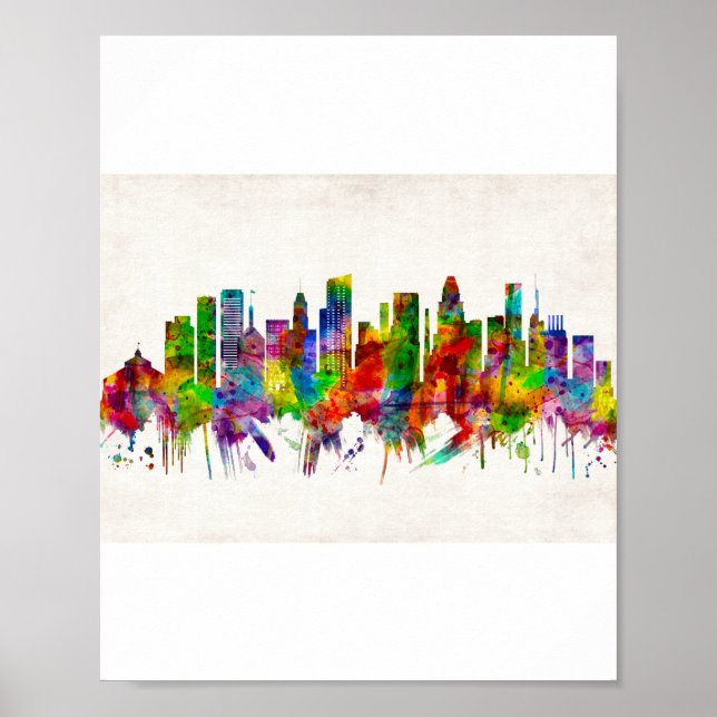 Baltimore Maryland Skyline Poster (Framsidan)