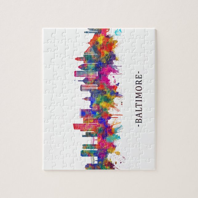 Baltimore Maryland Skyline Pussel (Vertikal)
