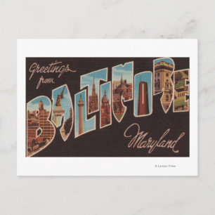 Baltimore, Maryland - Stora Brev Scenes 3 Vykort