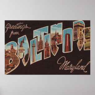 Baltimore Maryland - stora brevplatser Poster