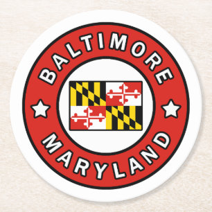 Baltimore Maryland Underlägg Papper Rund