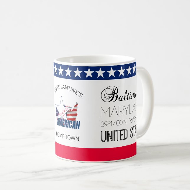 Baltimore, Maryland, United Stater elegant Kaffemugg (Framsida höger)