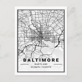 Baltimore Maryland USA Travel City Karta Vykort