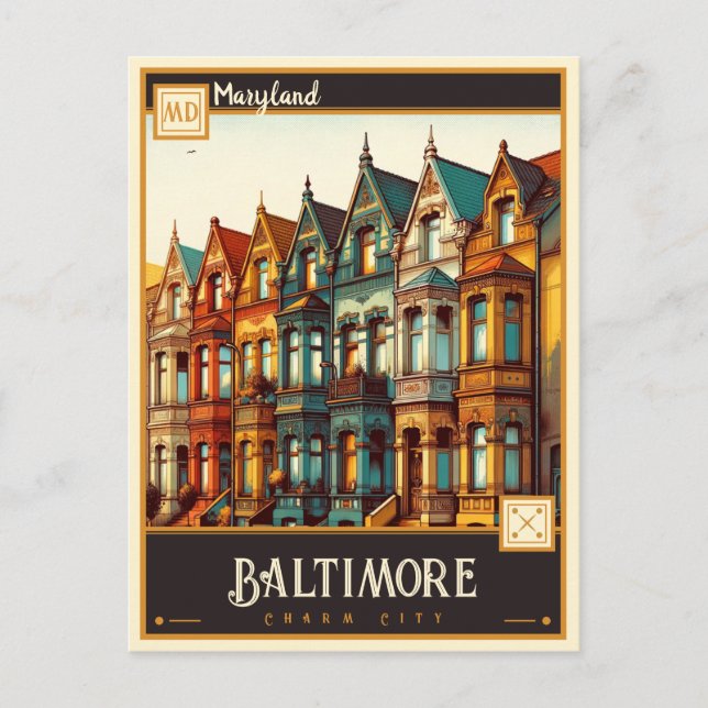 Baltimore, Maryland | VINTAGE Vykort (Framsida)