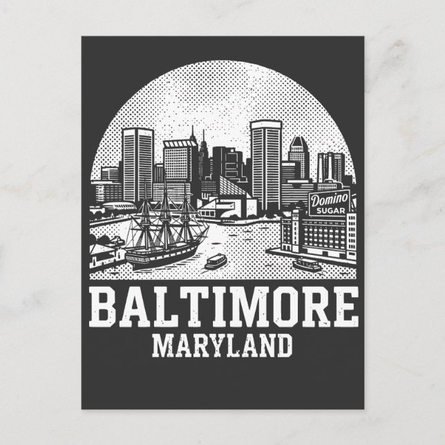 Baltimore Maryland Vykort (Framsida)