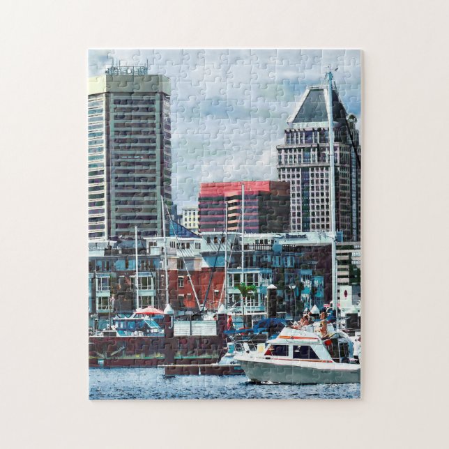 Baltimore MD - Baltimore Skyline vid Charles River Pussel (Vertikal)