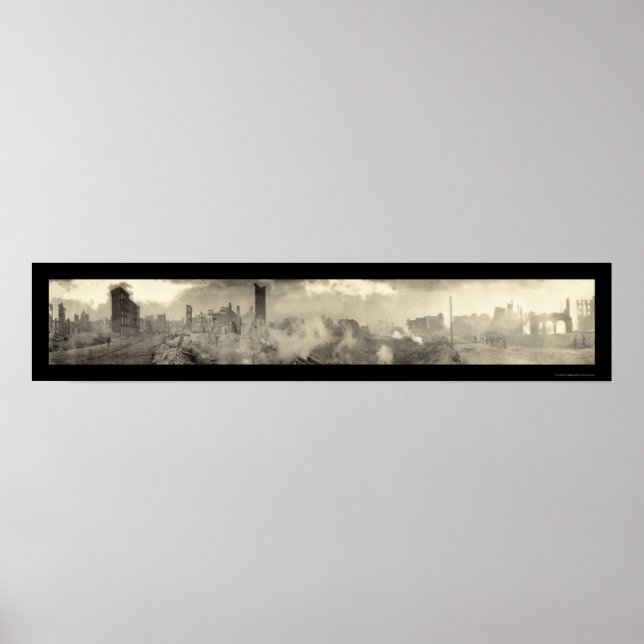 Baltimore MD Big Fire Photo 1904 Poster (Framsidan)