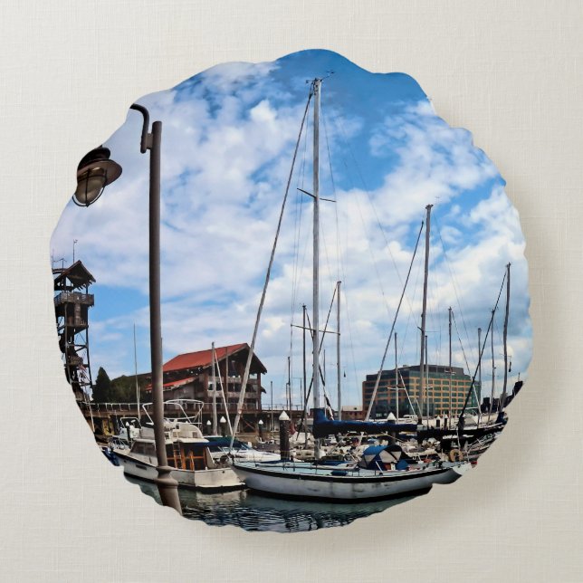 Baltimore MD - Marina Near Fells Point Rund Kudde (Baksidan)