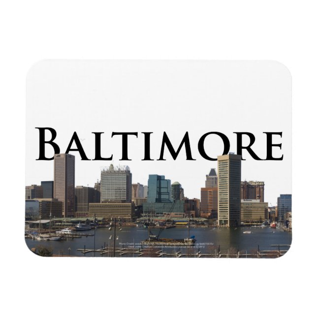 Baltimore MD Skyline med Baltimore i Himlar Magnet (Horisontell)