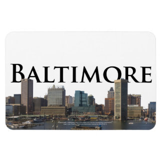 Baltimore MD Skyline med Baltimore i Himlar Magnet