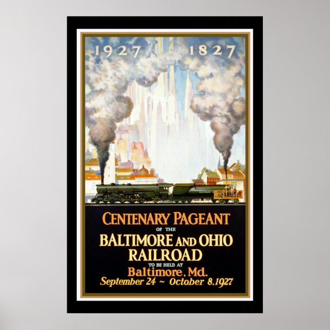 Baltimore och Ohio Railroad Centenary Skönhetstävl Poster (Framsidan)