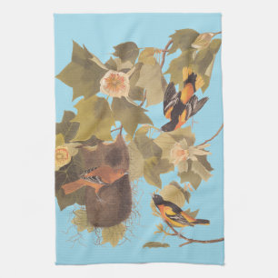 Baltimore Oriole Audubon Bird Family med bo Kökshandduk