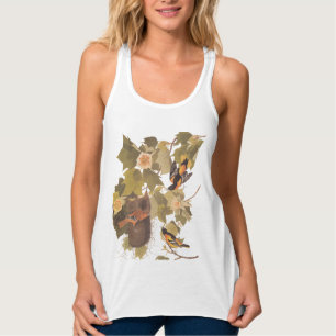 Baltimore Oriole Audubon Bird Family med bo Linne Med Racerback