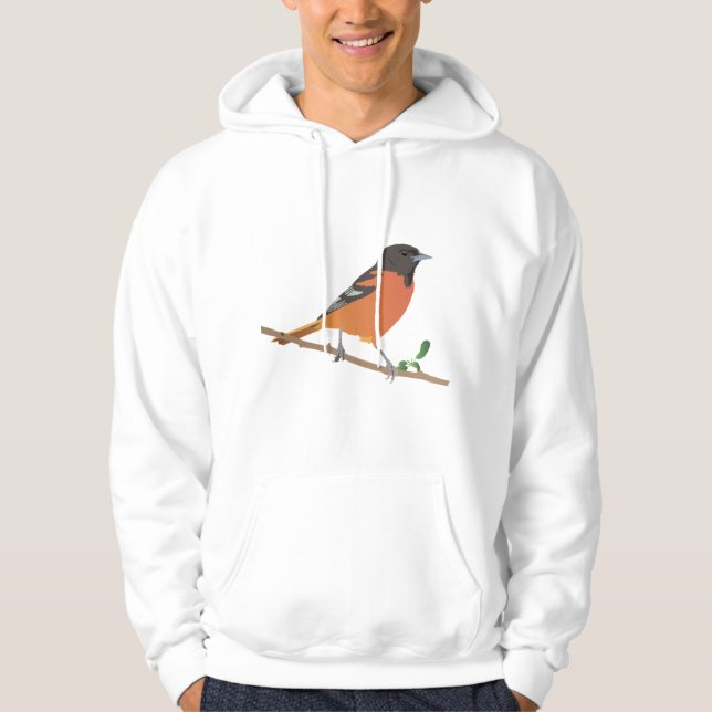 Baltimore Oriole Bird Hoodie (Framsida)