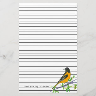 Baltimore Oriole Golden Day Black Lining Brevpapper