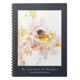 Baltimore Oriole Notebook | Nature Art Journal Anteckningsbok