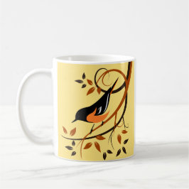 Baltimore Oriole Stylized Bird Design Kaffemugg