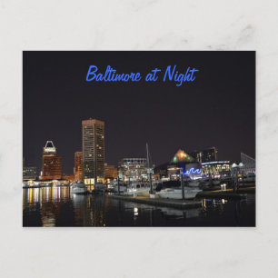 Baltimore på natten vykort
