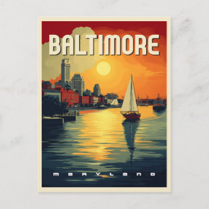 Baltimore Retro Resor Vykort
