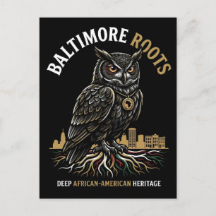 Baltimore Roots Wise Owl afroamerikanskt kulturarv Vykort