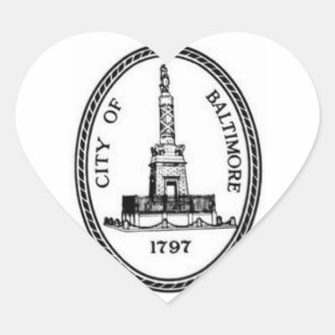 Baltimore Seal Hjärtformat Klistermärke