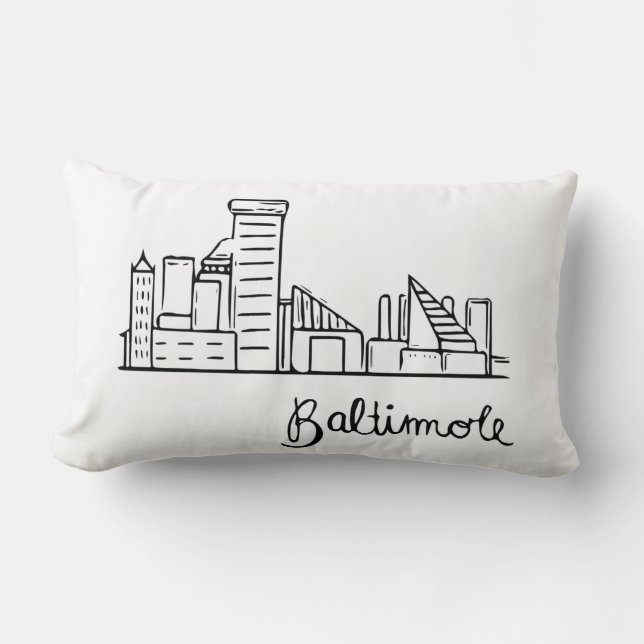Baltimore Skyline - Dekorativ kudde (Framsida)
