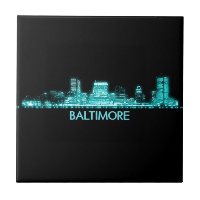 Baltimore Skyline Kakelplatta (Framsidan)