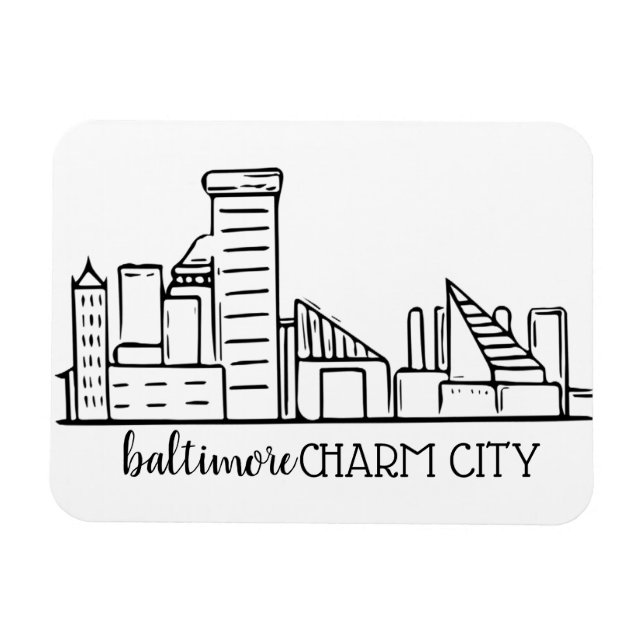 Baltimore Skyline Magnet (Horisontell)