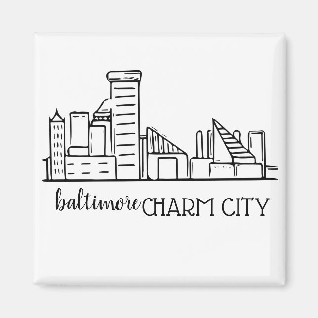Baltimore Skyline Magnet (Framsidan)