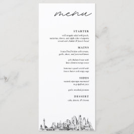 Baltimore Skyline Modern Bröllop Dinner Menu Meny