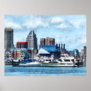 Baltimore Skyline och Harbour Poster