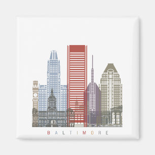 Baltimore-skyline poster magnet