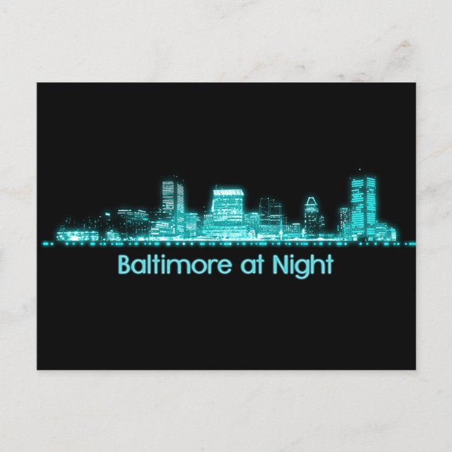 Baltimore Skyline Vykort (Framsida)