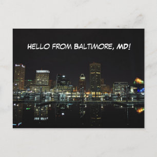 Baltimore Skyline Vykort