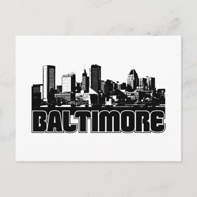 Baltimore Skyline Vykort (Framsida)