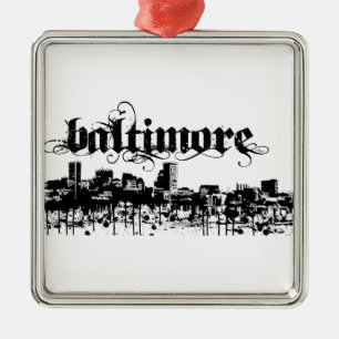 Baltimore som är pålagd för din stad julgransprydnad metall