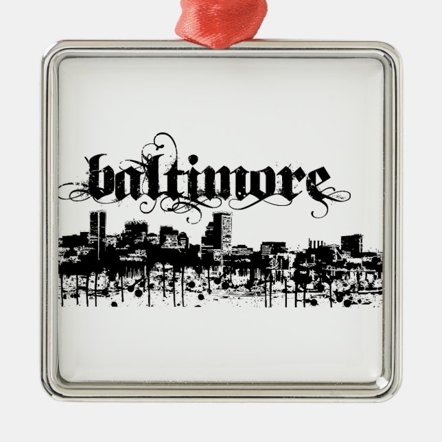 Baltimore som är pålagd för din stad julgransprydnad metall (Framsidan)