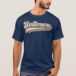 Baltimore Sports Namn Vintage Retro Gift Manar Kvi T Shirt