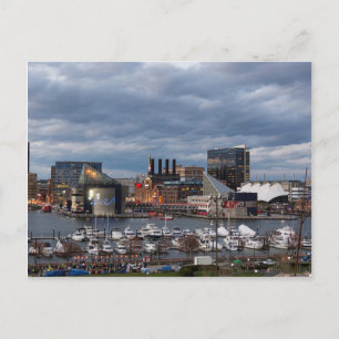 Baltimore Sundown Skyline Vykort
