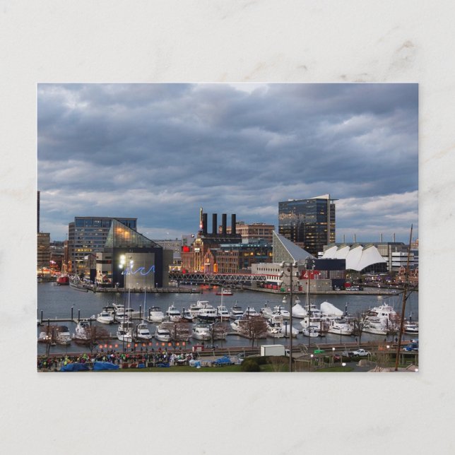 Baltimore Sundown Skyline Vykort (Framsida)